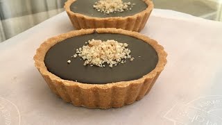 Silkiest Eggless Chocolate Tart Without Oven NO BAKE NO EGG Chocolate Cream PieChoco Ganache Tart [upl. by Masha]