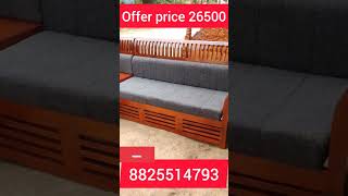 wooden corner sofa set offer price 26500 furniture sofa chennai [upl. by Sonafets]