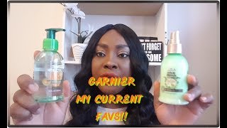 GARNIER FRUCTIS FAVS  GARNIER LEAVE IN SPRAY  SLEEK amp SHINE ANTIFRIZZ SERUM  KELLIE KELZ WAY [upl. by Germaine500]