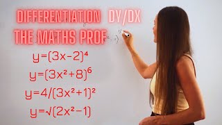 The Maths Prof Differentiation Chain Rule eg y3x2⁴ [upl. by Acimad]