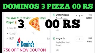 dominos 3 pizza 00 rs  dominos coupon code today  free code offer [upl. by Ever]