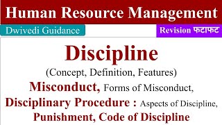 Discipline in HRM Disciplinary Procedure Punishment Code of Discipline Misconduct hrm class [upl. by Anik]