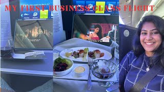 Luxury in the Sky  My First time flying Business Class from London to Chicago❤️😍 businessclass [upl. by Iorgo]