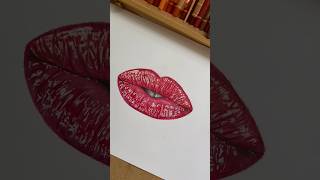 Red lips drawing lipsdrawing realisticart realisticartist drawinglips colorpencil artwork [upl. by Padgett]