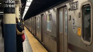 R142 4 Train approaching Fulton St to Woodlawn nycsubway [upl. by Kotick688]