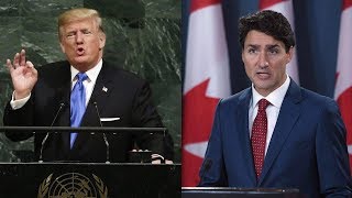 Trudeau asked about Trump’s threat to ‘destroy’ North Korea [upl. by Deragon]