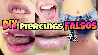 DIY  Como Hacer Piercings Falsos en Casa y que Parezcan REALES 2  NatyGloss [upl. by Rose]