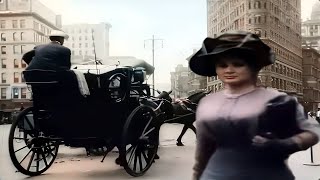 New York 1911 New Version in Color 60fps Remastered wsound design added [upl. by Ameerahs]