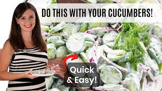 CREAMY CUCUMBER SALAD The Best Way To Use Up Your Cucumbers This Summer [upl. by Azilem]