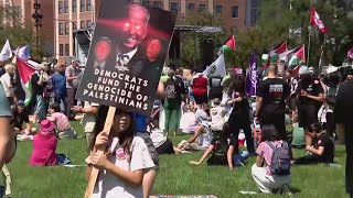 Protesters rally outside of Democratic National Convention as Chicago officials pledge to keep peace [upl. by Malamud]