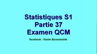 Statistique S1 partie 37 quotExamen QCM quot [upl. by Amelina]