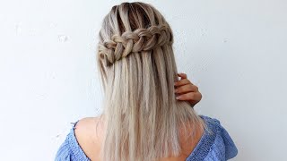 Knotted Waterfall Braid Step by Step  Hair tutorial by Another Braid shorts [upl. by Margarethe]