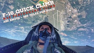 F16 Quick Climb  Surface to 10000 Feet in Seconds  GoPro with Cockpit Audio [upl. by Yessak]