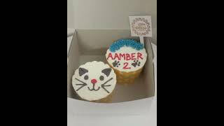 Cat face theme Cupcakes in chicken flavour for Kitty AAMBERs 2nd Bday cupcakesforcats catcake [upl. by Grishilda]