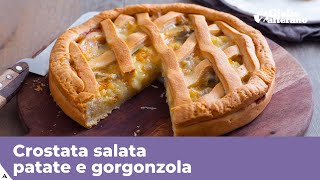 CROSTATA SALATA PATATE E GORGONZOLA Torta salata senza pasta sfoglia [upl. by Kcirdet]