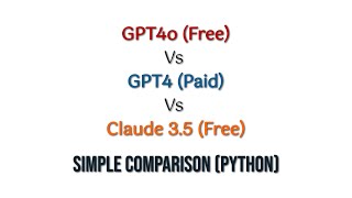 GPT4o Vs GPT4 Vs Claude 35 Simple Comparison Python [upl. by Wershba]