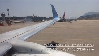 TRIP REPORT Thomson TUI Airlines UK 737800 Sky Interior NewcastleCorfu Kerkyra Economy HD [upl. by Haimirej]