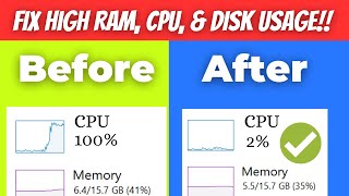 How to Fix High RAM CPU and Disk Usage on Windows 10 amp 11 [upl. by Bernelle214]