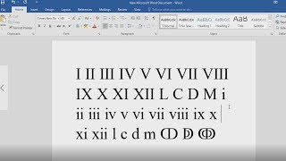 How to Insert Roman Numerals in Word How to write in Roman Numbers in word [upl. by Rolyak]