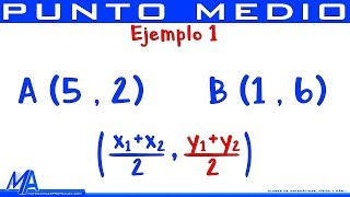 Punto medio entre dos puntos  Ejemplo 1 [upl. by Abert]