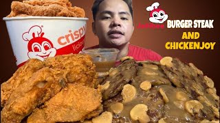 JOLLIBEE MUKBANG  All time favorite jollibee chicken joy and burger steak mukbang asmr  Mhers tv [upl. by Chaworth692]