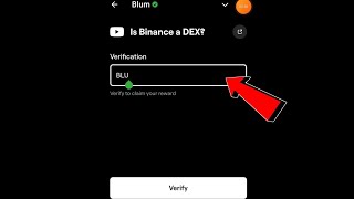 Is Binance a DEX Blum Code  Blum Code Is Binance a DEX  Blum Youtube Video Code [upl. by Keisling]