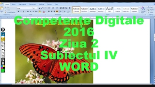 Competente digitale 2016  ziua 2  Subiectul IV  Word [upl. by Lumbard]