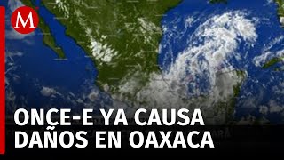 Depresión tropical OnceE ya dañó la carretera costera de Oaxaca [upl. by Relyt705]