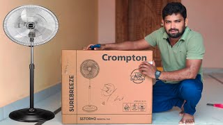 Crompton storm 2 pedestal fan unboxing in Telugu installation [upl. by Eatnoed198]