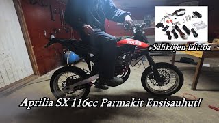 Aprilia Sx Goes 116cc Parmakit │ Käyntiin amp Testailua   Koso Mittarin asennus [upl. by Meredithe219]