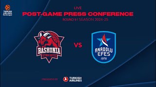 📹 Rueda de prensa postpartido Baskonia  Anadolu Efes  EuroLeague R9 [upl. by Oecile]