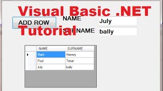 Visual Basic NET Tutorial 44  How To Use DataGridView Adding rows [upl. by Dannica]