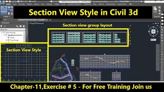 How to Apply Section View Style in AutoCAD Civil 3d  Update Section Layout Group  Civil 3d Course [upl. by Einal]