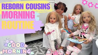 Reborn Doll ROLEPLAY Routine with FOUR Dolls 🥣🥛🪥 Morning Routine reborn roleplay dolls [upl. by Roti]