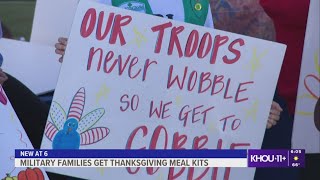 Nonprofit donates Thanksgiving turkeys meal kits to Houstonarea military families [upl. by Lyrradal]