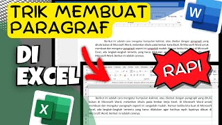 🔴TIPS EXCEL  CARA MEMBUAT PARAGRAF DI EXCEL HASILNYA SEPERTI DI MS WORD [upl. by Yliak]