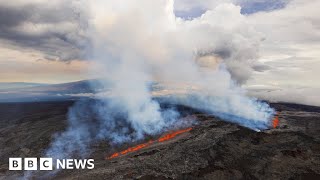 Worlds largest active volcano erupts in Hawaii  BBC News [upl. by Pierce218]