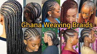 Classic Ghana Weaving Braids  Cornrow Braids Hairstyles  Half Cornrow Braids  Knotless Braids [upl. by Hesther890]