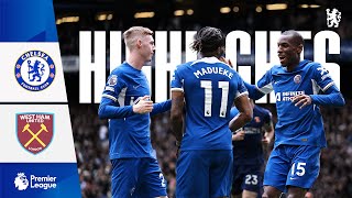 Chelsea 50 West Ham  HIGHLIGHTS  Jackson scores a double to seal the win  Premier League 2324 [upl. by Ehtylb]