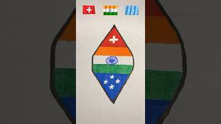 🇮🇳🇨🇭🇫🇲Flag Drawing  Independence Day Drawing Republic Flag shorts art trending [upl. by Bambie]