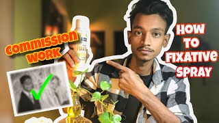 How to fixative spray on commission work [upl. by Salesin]