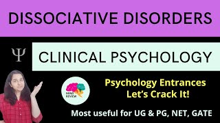 Dissociative Disorders  Clinical Psychology Psychology Entrances Mind Review [upl. by Rodgers157]