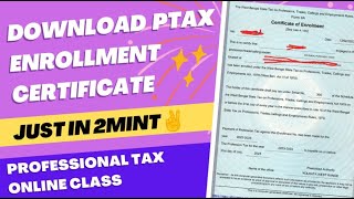 p tax enrollment certificate download  ptax certificate download 2023 professionaltax account [upl. by Noek]