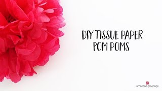 DIY Tissue Paper Pom Poms Tutorial Short Version [upl. by Enaile]