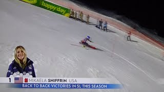 Mikaela Shiffrin  Slalom  Courchevel  RUN 1  2023 [upl. by Eilyr]