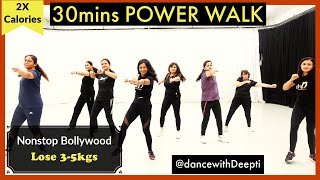 30mins DAILY  POWER WALK  Bollywood Dance Workout  Easy Exercise to Lose weight 35kgs [upl. by Downe]