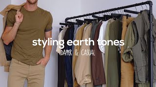 10 Outfits Styling Earth Tones  Mens Fashion Inspiration  Color Theory [upl. by Yttak390]