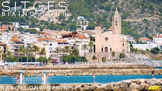 Tiny Tour  Sitges Spain  Biking along the coast line  August 2022 [upl. by Ahsyle]