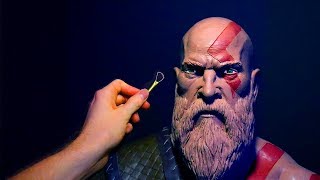 Sculpting Kratos from God of War 4 2018 in Monster Clay [upl. by Odnarb]