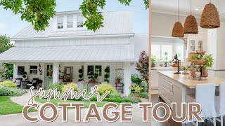 SUMMER COTTAGE HOME TOUR  Patio amp Summer Decor Ideas with Vintage Home Designs  FARMHOUSE LIVING [upl. by Aerdnaz]